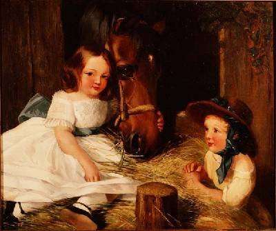 Two Children and a Pony by Romanticism