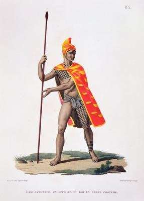 Sandwich Islands An Office of the King in State Costume by Romanticism