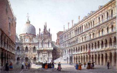 The Courtyard of Palazzo Ducale Venice by Romanticism
