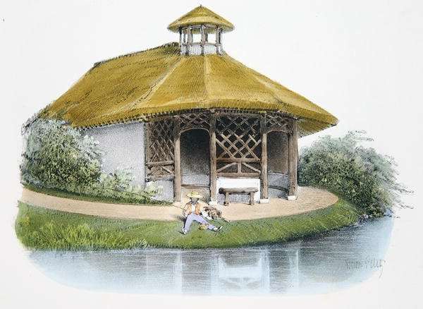 Rustic pavilion, illustration from Habitations Champetres published Paris, c.1895 by Romanticism