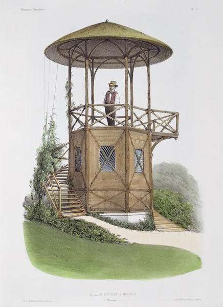 Rustic Pavilion at Marcilly, from Habitations Champetres, engraved by Beaquet Freres, c.1855 by Romanticism