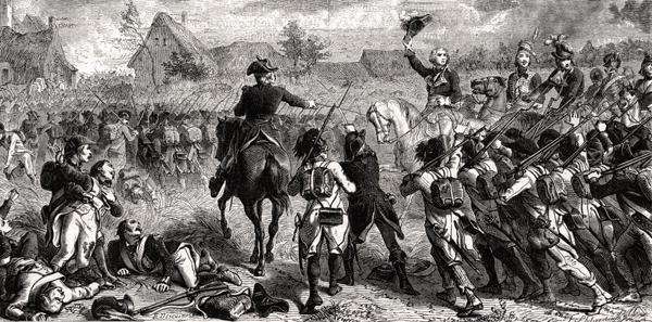 The Battle of Fleurus, 26 June 1794, engraved by Emile Deschamps by Romanticism