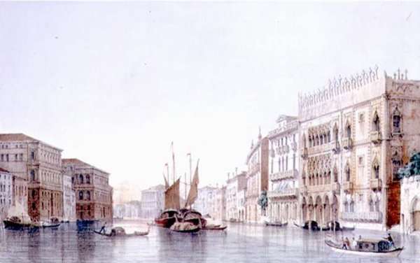 The Grand Canal and the Ca dOro, Venice, engraved by Lefevre by Romanticism