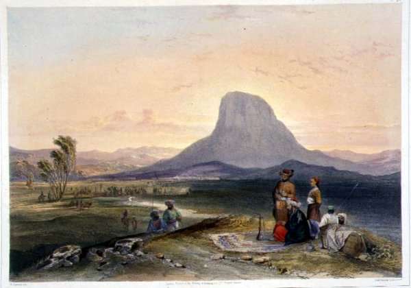 The Bullocks Hump and Military Cantonments, Kandahar, plate 26 from Scenery, Inhabitants and Costumes of Afghanistan, engraved by R. Carrick c.1829-1904, 1848 by Romanticism