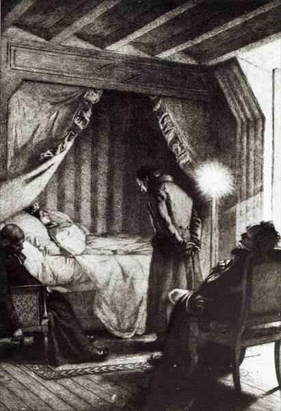 The Death of Emma Bovary from Madame Bovary by Gustave Flaubert, engraved by Carlo Chessa 1855-1925, 1906 by Romanticism