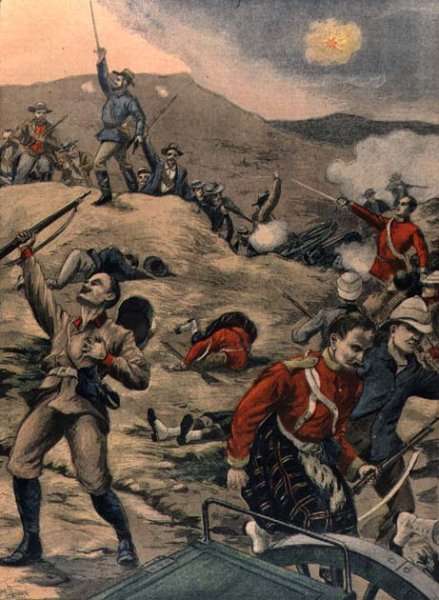 In Transvaal, the taking of an English battery by the Boers, illustration from Le Petit Journal, 28th January 1900 by Romanticism