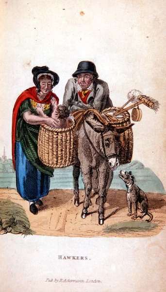 The Hawkers from Ackermanns World in Miniature by Romanticism