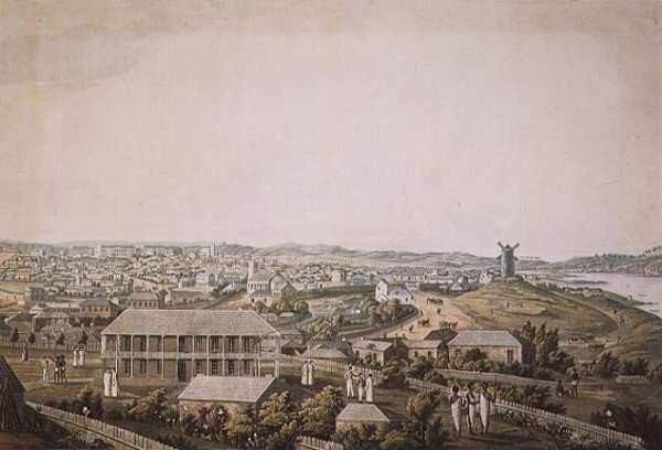 The town of Sydney in New South Wales, central section of a panoramic view, c.1821 by Romanticism