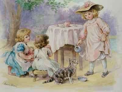 The Tea Party 1876 by Romanticism