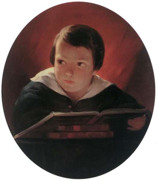 Boy Reading 1843 by Romanticism
