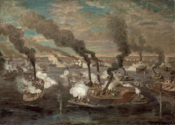Great Naval Battle of Memphis, Tennessee on 6th June, 1862 by Romanticism