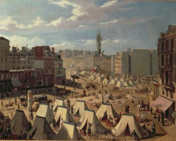 Encampment of troops on the Boulevard du Temple by Romanticism