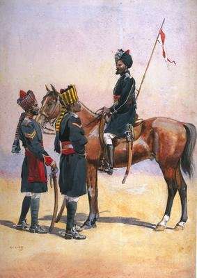 Soldier of the 33rd Queens Own Light Cavalry Daffadar Musalman Rajput and the 34th Prince Albert Victors Own Poona Horse Ratore Rajput by Romanticism