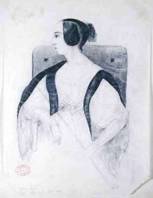 George Sand 1804-76 Seated in an Armchair 1833 by Romanticism