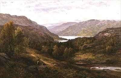 A Shepherd Boy with his Dog in a Highland Landscape by Romanticism