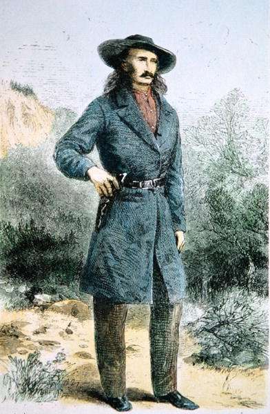 The first published picture of Wild Bill Hickok (1837-76) printed in Harpers magazine, February 1867 by Romanticism