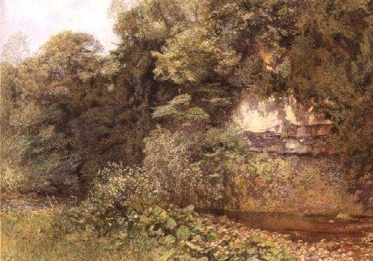 A Still Pool Below Rocks by Romanticism