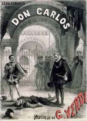 Poster advertising Don Carlos by Romanticism