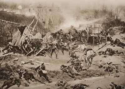 The Battle of Champigny 30th November 1870 illustration from The Outline of History by HG Wells Volume II by Romanticism