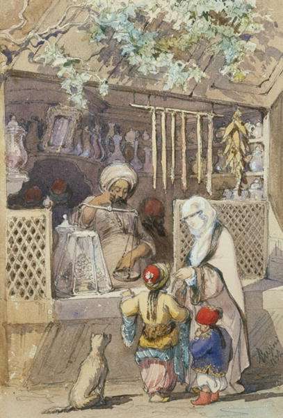 Turkish Figures at a Sweetmeat Stall, 1851 by Romanticism