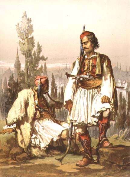 Albanians, mercenaries in the Ottoman army, pub. by Lemercier, 1857 by Romanticism