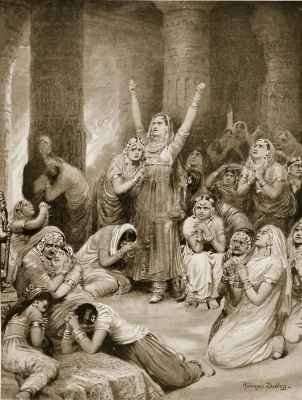 The Rajput ceremony of Jauhar holocaust by Romanticism