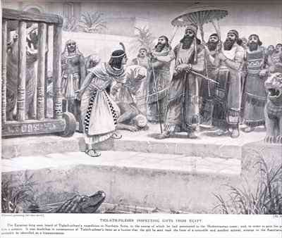 Tiglath Pileser inspecting gifts from Egypt by Romanticism