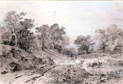 A Country Road between Trees by Romanticism