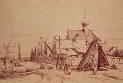 Village on route to Moscow by Romanticism