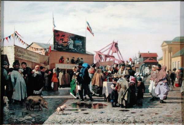 Stalls for Easter Week in Tula, 1868 by Romanticism