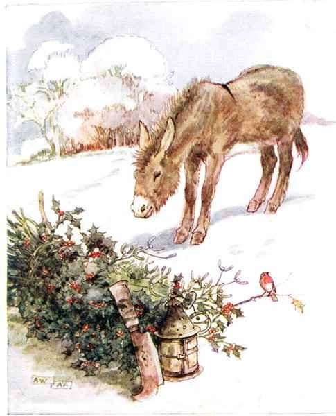 'Very cold and ground all white. Can't find anything to eat', illustration from 'The Naughty Neddy Book' by Romanticism