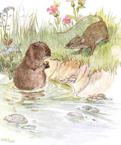 'Called on Squire Water Rat, old friend of the family', illustration from 'The Mischievious Mousie Book' by Romanticism