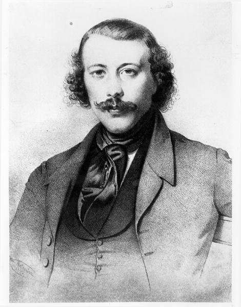 Portrait of Mikhail Aleksandrovich Bakunin 1814-76 1843 by Romanticism