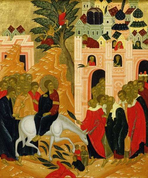 Christs Entry into Jerusalem, icon by Romanticism