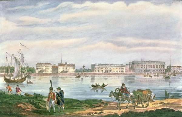 The Marble Palace and the Neva Embankment in St. Petersburg, 1822 by Romanticism