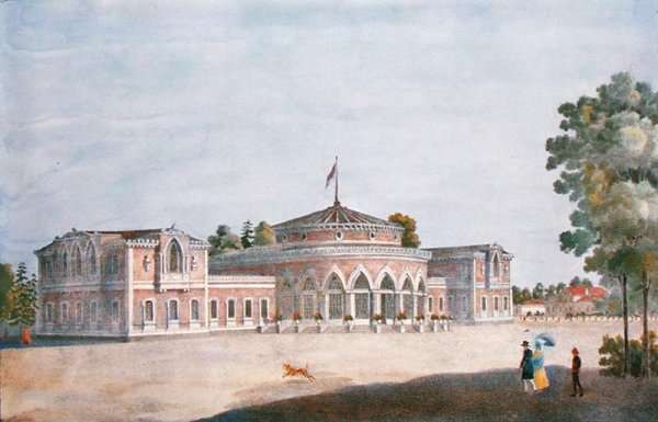 Railway Station and French Restaurant in the Catherine Park, 1824 by Romanticism