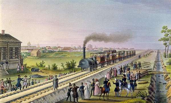 Opening of the First Railway Line from Tsarskoe Selo to Pavlovsk in 1837 by Romanticism