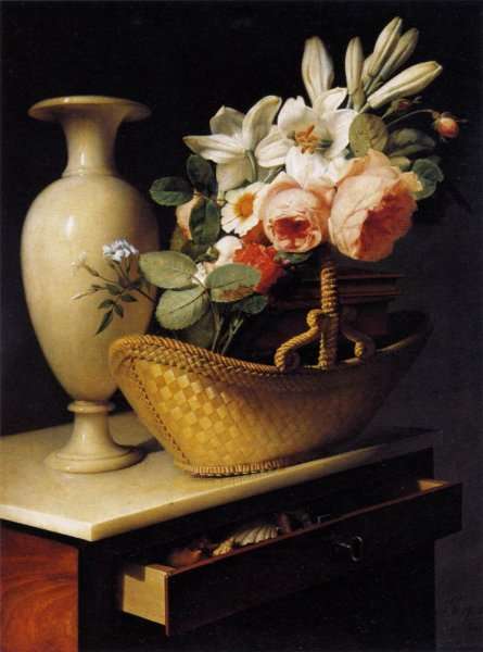 Still-Life with a Basket of Flowers by Romanticism