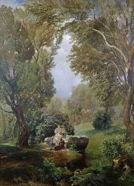 A Woodland Idyll by Romanticism
