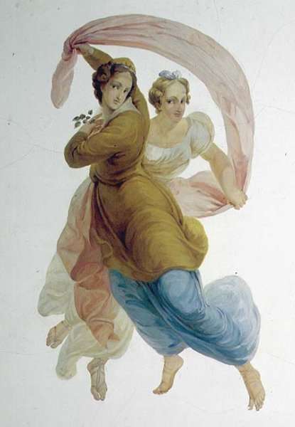 Two Graces, wall panel in the Porcelain Room, c.1822 by Romanticism