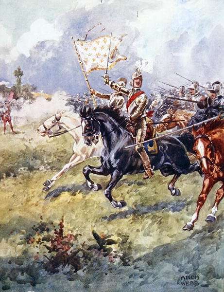 A thousand knights are pressing close behind, illustration from Ballads of Famous Fights, c.1900 by Romanticism