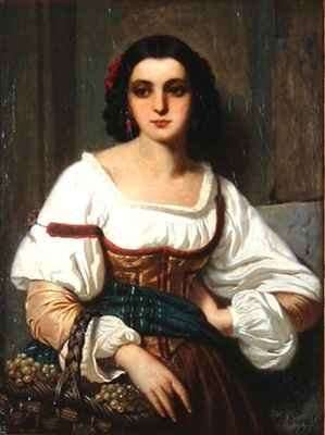 Italian Woman with Basket of Grapes by Romanticism