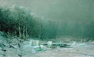 Winter the Laying Off of Ice 1878 by Romanticism