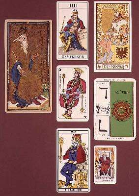 IIII The Emperor seven tarot cards from different packs by Romanticism