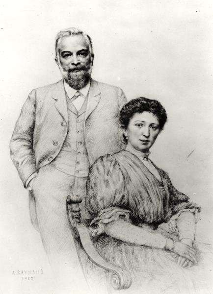 Adolphe Giraudon 1849-1929 and his wife, Claire, 1907 by Romanticism