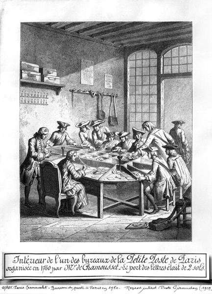 Interior of the Small Post Office in Paris in 1760 by Romanticism