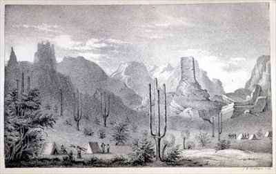 Chain of Natural Spires on the Gila by Romanticism