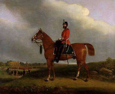 An Officer of the Bedford Light Infantry Militia mounted on a charger by Romanticism