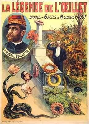 Poster advertising La legende de LOeillet a play by Georges Fagot by Romanticism