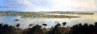 The First Corps of the Argentinian Army Crosses the Corrientes River Argentina on the 5th November 1865 1865 by Romanticism